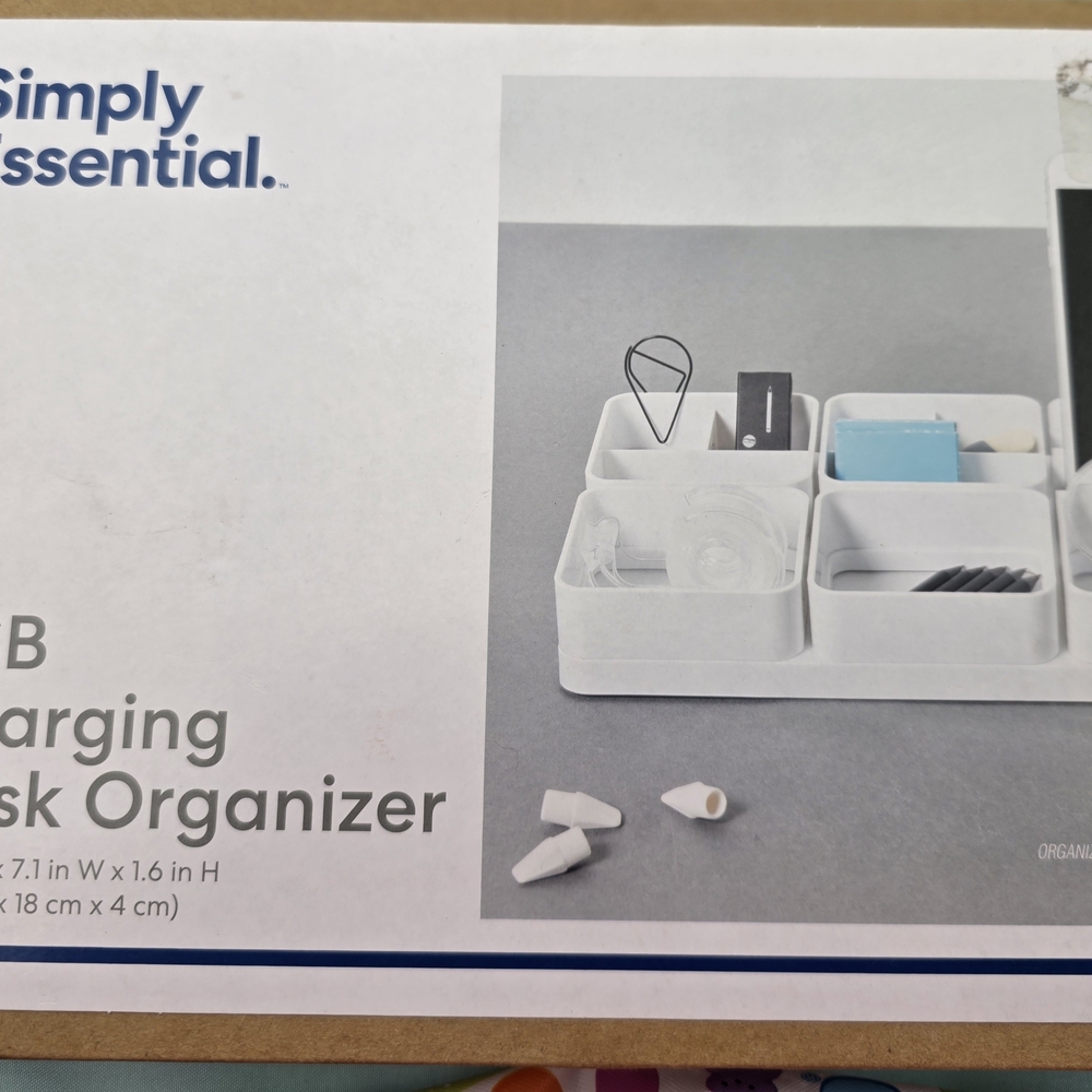 White Desk Organizer with Multiple Compartments